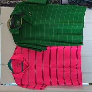 Bundle of bright polo shirts